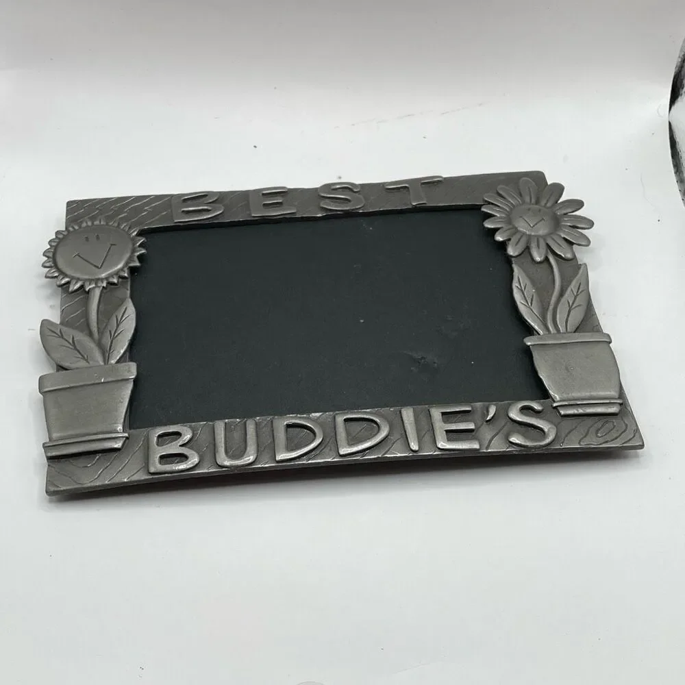 Best Buddies Pewter Metal Frame 6”w x 4”L Best Friends Photo Frame